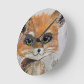 Baby Fox Wall Clock, 8" Runde Acryluhr Runde Wanduhr (Winkel)