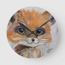 Baby Fox Wall Clock, 8" Runde Acryluhr