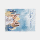 Baby Fox Watercolor Personalisiert Woodland Fleecedecke (Vorderseite (Horizontal))