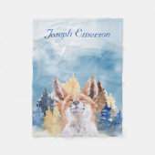 Baby Fox Watercolor Personalisiert Woodland Fleecedecke (Vorderseite)