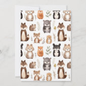 Baby Fox Woodland Animal Baby Dusche Einladung (Rückseite)