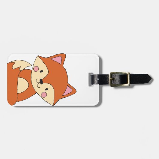 Baby Fox Zeichne Niedlich Fox Art Baby Fox Design Gepäckanhänger (Vorderseite horizontal)