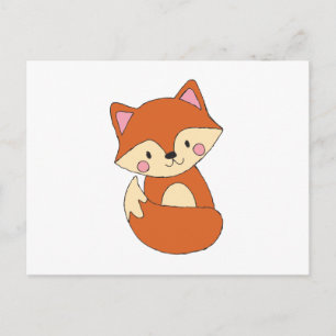 Baby Fox Zeichne Niedlich Fox Art Baby Fox Design Postkarte