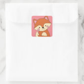Baby Fox Zeichne Niedlich Fox Art Baby Fox Design Quadratischer Aufkleber (Tasche)