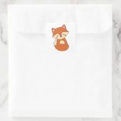 Baby Fox Zeichne Niedlich Fox Art Baby Fox Design Quadratischer Aufkleber (Tasche)