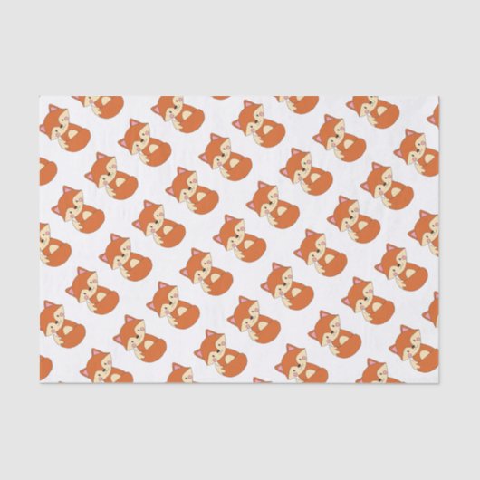Baby Fox Zeichne Niedlich Fox Art Baby Fox Design Seidenpapier (Vorderseite)