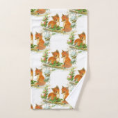 Baby Foxes Holly Bird Weihnachtshandtuch Set (Handtuch)