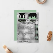Baby Frankenstein Baby Shower Game Mitteilungskarte (Vorderseite/Rückseite Beispiel)
