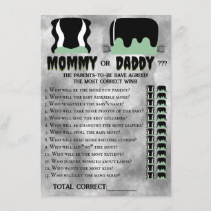 Baby Frankenstein Baby Shower Game Mitteilungskarte