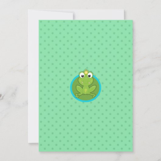BABY FROG 1. GEBURTSTAG EINLADUNGSPOLITIK EINLADUNG (Rückseite)