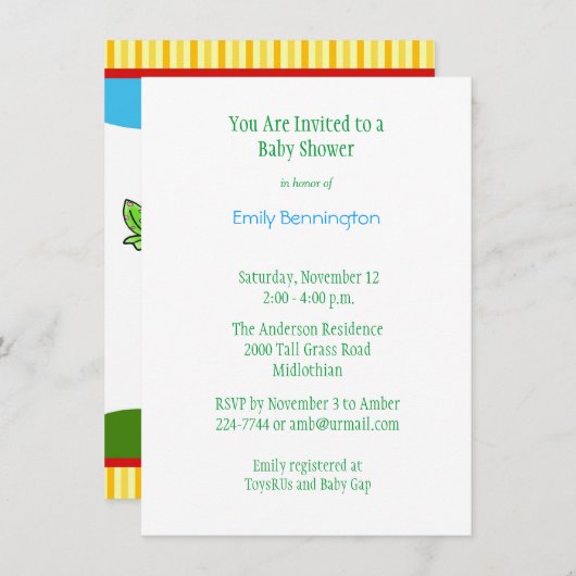 Baby Frogs Baby Shower Einladung (Vorne/Hinten)