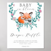 Baby Fuchs in Blüte - Windelpreisverlosungspposter Poster (Vorne)
