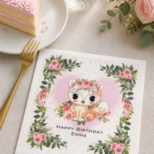Baby Fuchs   Personalisiert  Serviette