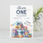 Baby Fun zum ersten Geburtstag Einladung (Stehend Vorderseite)