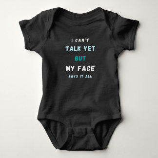 Baby Funny Blue und White Text Jersey Bodysuit Strampler