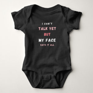 Baby Funny Pink und White Text Jersey Bodysuit Strampler