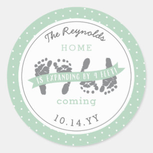 Baby-Fuß-grünes Band der Runder Aufkleber