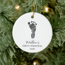 Baby-Fußabdruck erstes Weihnachten