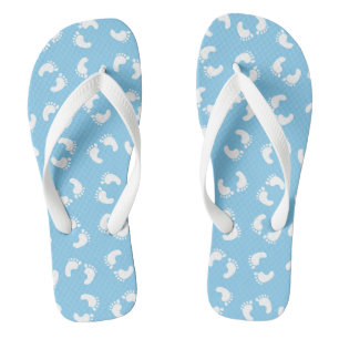 Baby Fußabdrücke, Babys Fuß, Fußspuren, Blau, Jung Badesandalen