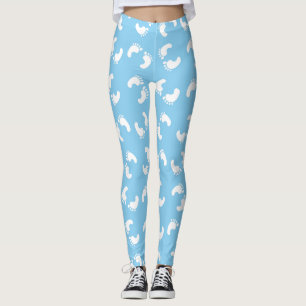 Baby Fußabdrücke, Babys Fuß, Fußspuren, Blau, Jung Leggings