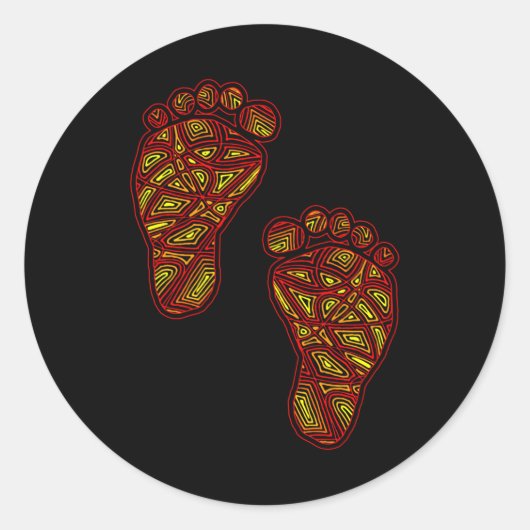Baby-Fußabdrücke Runder Aufkleber (Vorderseite)