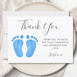 Baby Füße Blau Baby Shower Dankeskarte