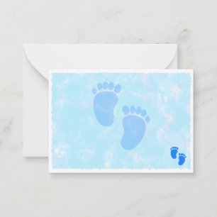 Baby Füße Junge Baby Shower Blank Blau Mitteilungskarte