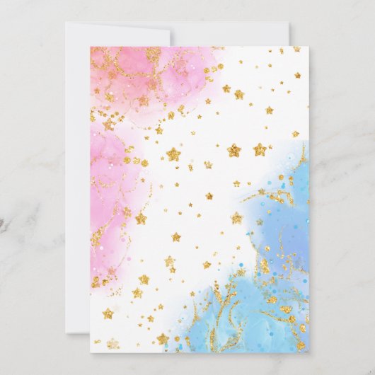 Baby Füße Junge oder Mädchen rosa blaues Geschlech Einladung (Rückseite)