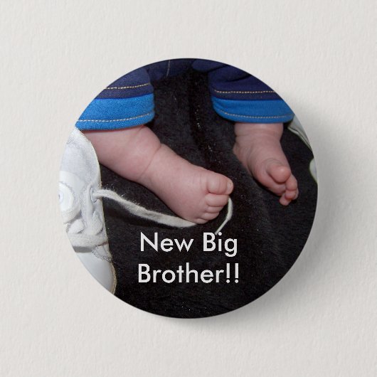 Baby-Füße, neuer großer Bruder!! Button (Vorderseite)