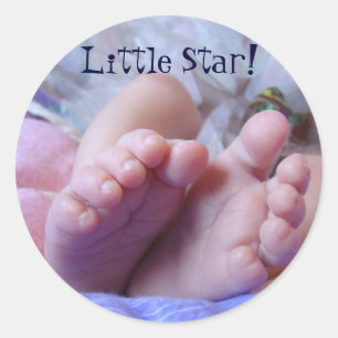 Baby-Fußzeheaufkleber neuer Baby-kleiner Stern Runder Aufkleber