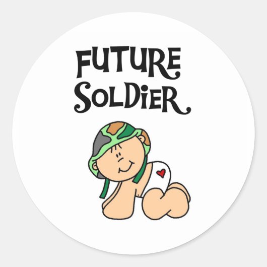 Baby Future Soldier Runder Aufkleber (Vorderseite)