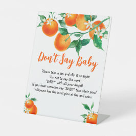 Baby Game Orange Baby Shower Say Baby Sign Sockelschild