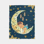 Baby Ganesha mit Mond und Sternen Fleecedecke (Vorderseite)