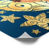 Baby Ganesha mit Mond und Sternen Poster (Ecke)