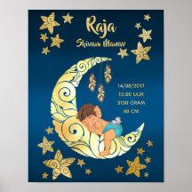 Baby Ganesha mit Mond und Sternen