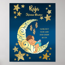 Baby Ganesha mit Mond und Sternen Poster