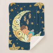 Baby Ganesha mit Mond und Sternen Sherpadecke (Vorderseite)