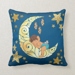 Baby Ganesha sleeping amongst the moon and stars Kissen