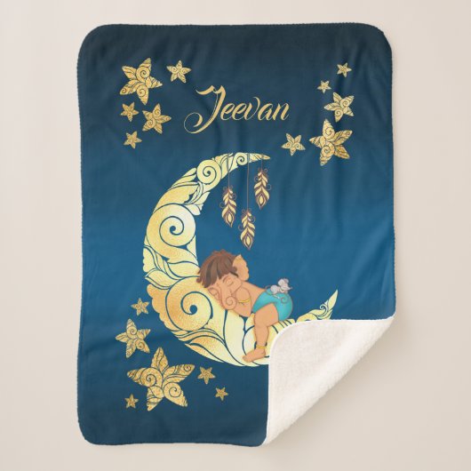Baby Ganesha with moon and stars Sherpadecke (Vorderseite)