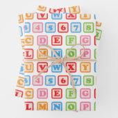 Baby-Gebäude blockiert niedliches Muster hell bunt Geschenkpapier Set (Beispiel)
