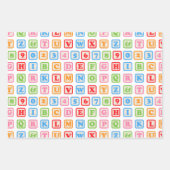 Baby-Gebäude blockiert niedliches Muster hell bunt Geschenkpapier Set (Vorderseite)