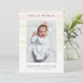 BABY GEBURTANKENNZEICHNUNG Hallo Wasserfarben Stre (Stehend Vorderseite)