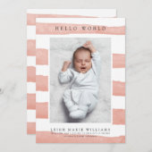 BABY GEBURTANKENNZEICHNUNG Hallo Wasserfarben Stre (Vorne/Hinten)