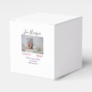 Baby-Geburtsstatistiken fügen Namen Ort Datum Ande Geschenkschachtel