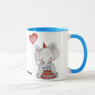 Baby-Geburtstags-Elefant-Tasse Tasse