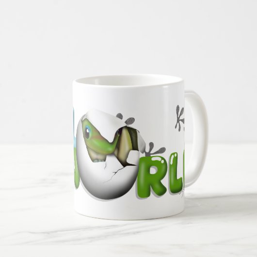 Baby-Gecko im Ei Kaffeetasse (VorderseiteRechts)
