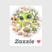 Baby Geckos Niedlich Cartoon Characters Aufkleber (Blatt)