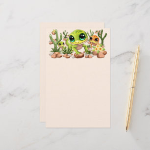 Baby Geckos Niedlich Cartoon Characters Briefpapier