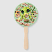 Baby Geckos Niedlich Cartoon Characters Fächer (Rückseite)