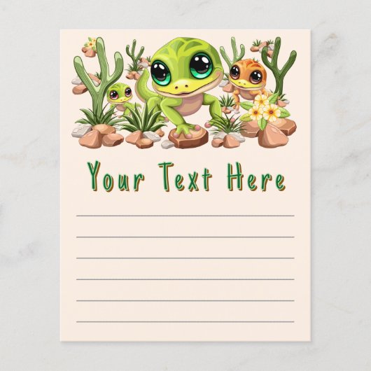 Baby Geckos Niedlich Cartoon Characters Flyer (Vorne)